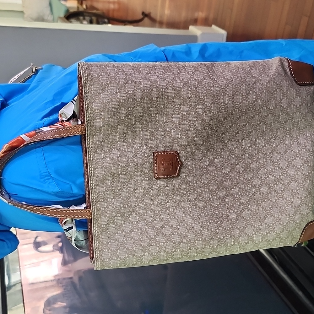 Celine Tan and Brown Patterned Mini Tote Bag - Picture 12 of 16